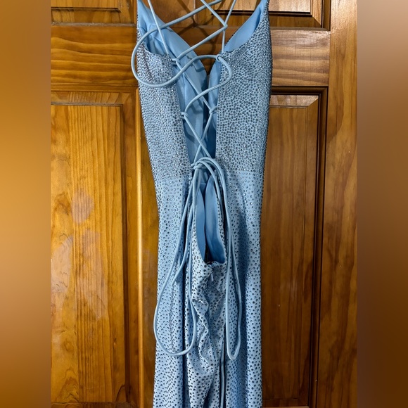 Light Blue Rhinestone Gown - Picture 12 of 14